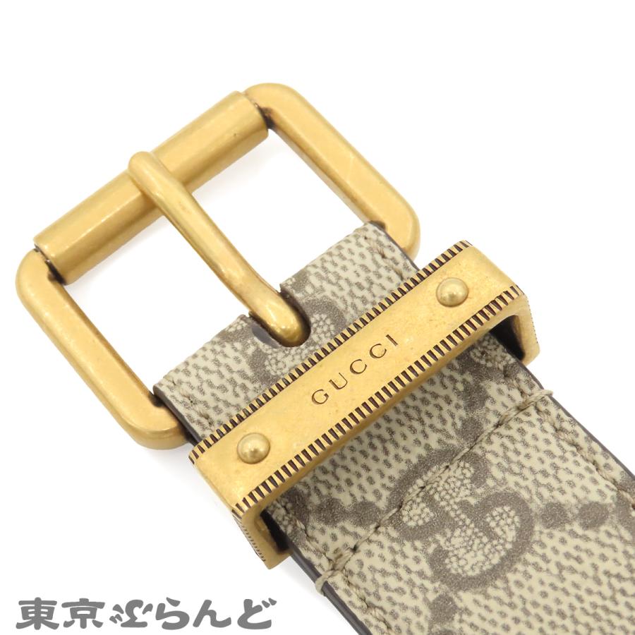 GUCCI（グッチ） スクエアバックル 822150 ベージュ ゴールド金具 GG