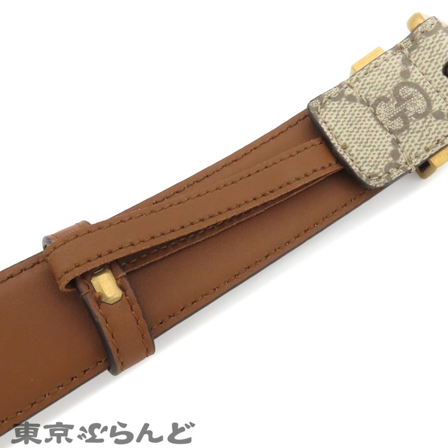 GUCCI（グッチ） スクエアバックル 822150 ベージュ ゴールド金具 GG