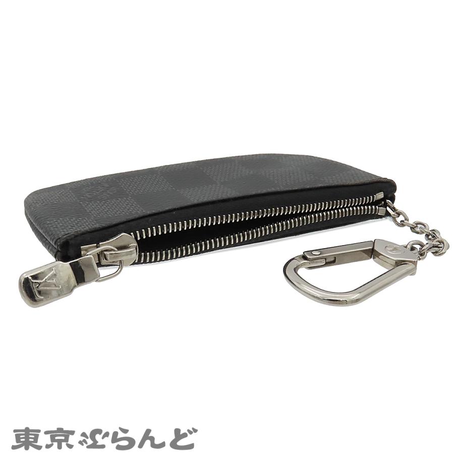 ルイヴィトン LOUIS VUITTON ダミエキャンバス コインケース キーケース ポシェット・クレ N60155 ブラック レザー 箱 ユニセックス 101863006_3
