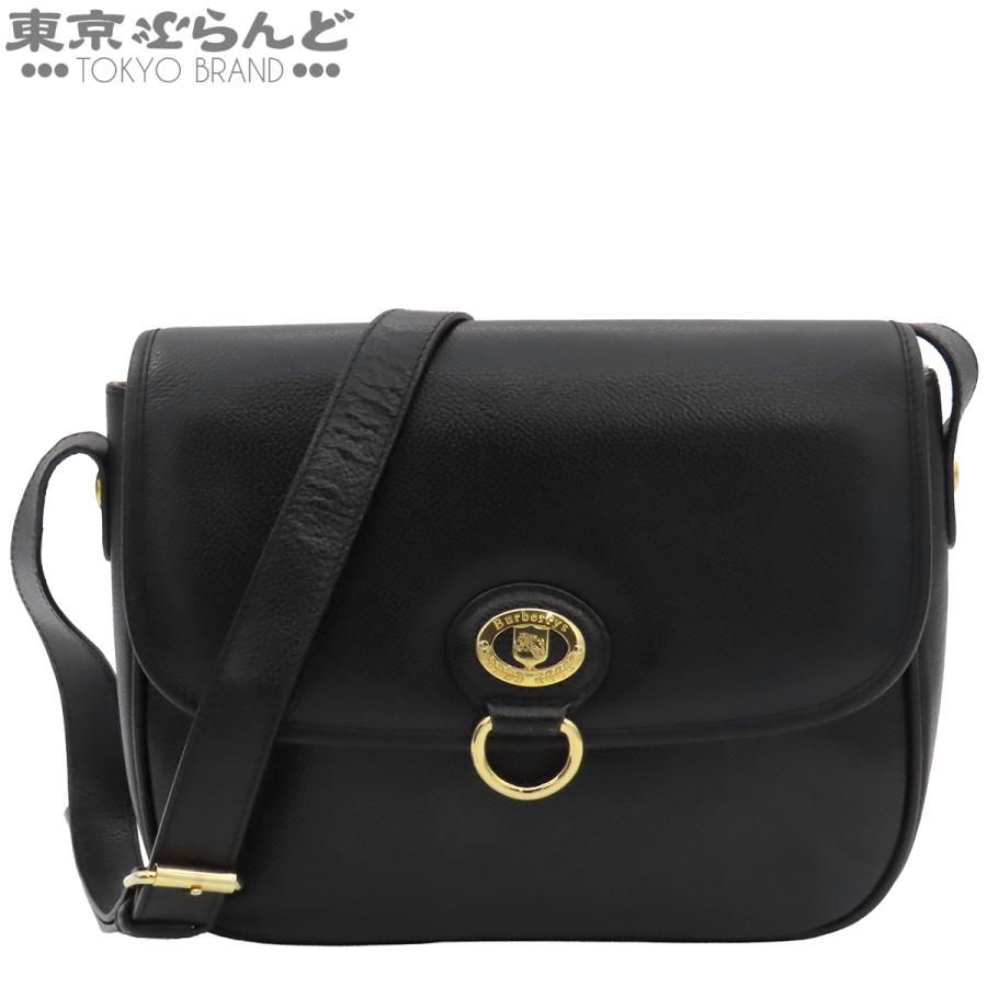 BURBERRY（バーバリー） フラップ ショルダーバッグ ブラック レザー