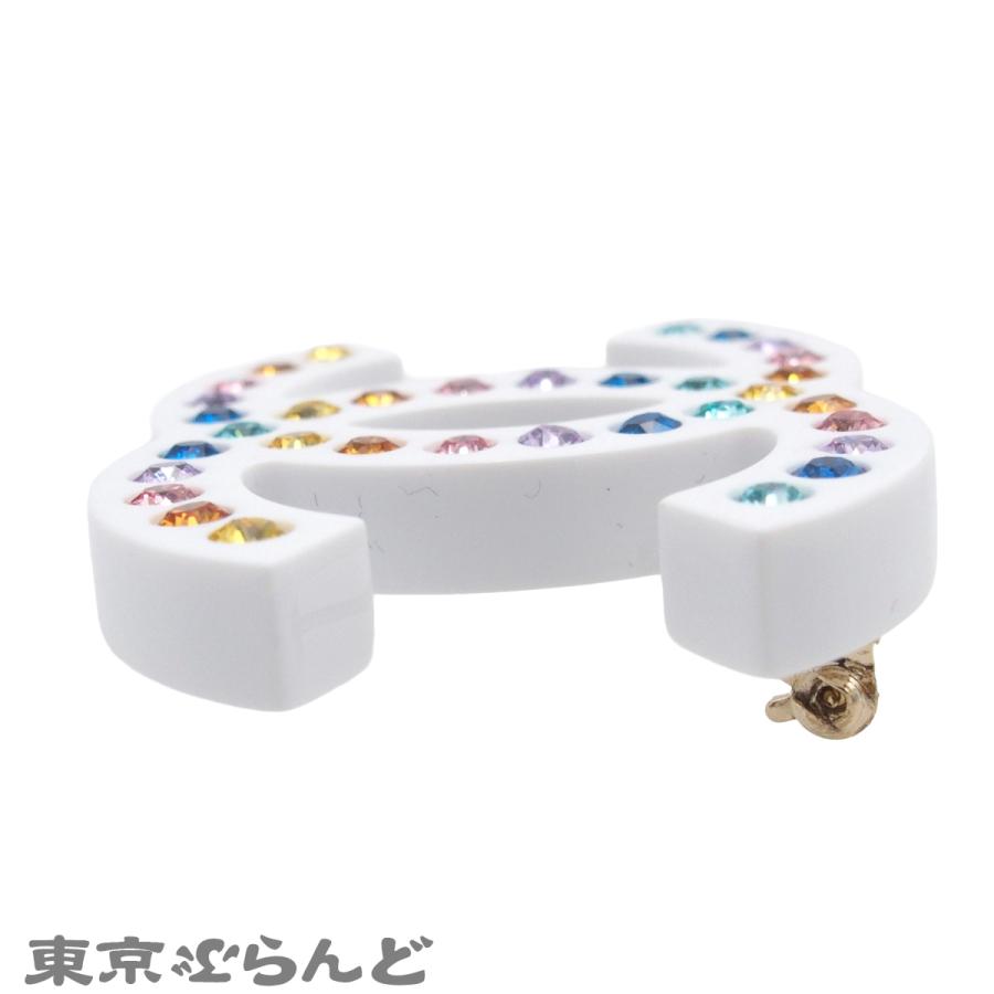 シャネル CHANEL ブローチ AB0912 ホワイト マルチカラー プラスチック ココマーク ラインストーン B19C レディース 101863160_1