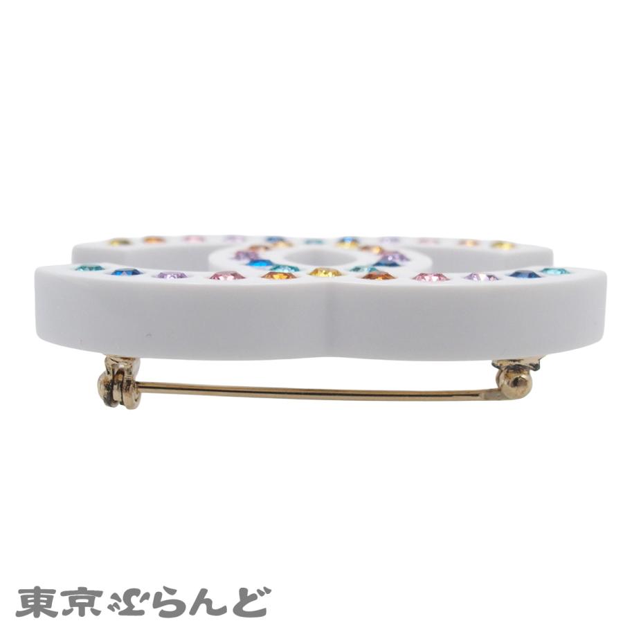 シャネル CHANEL ブローチ AB0912 ホワイト マルチカラー プラスチック ココマーク ラインストーン B19C レディース 101863160_2