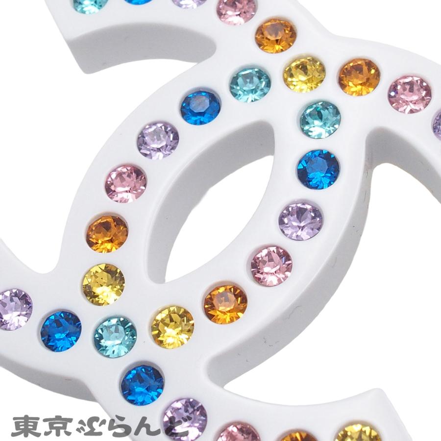 シャネル CHANEL ブローチ AB0912 ホワイト マルチカラー プラスチック ココマーク ラインストーン B19C レディース 101863160_3