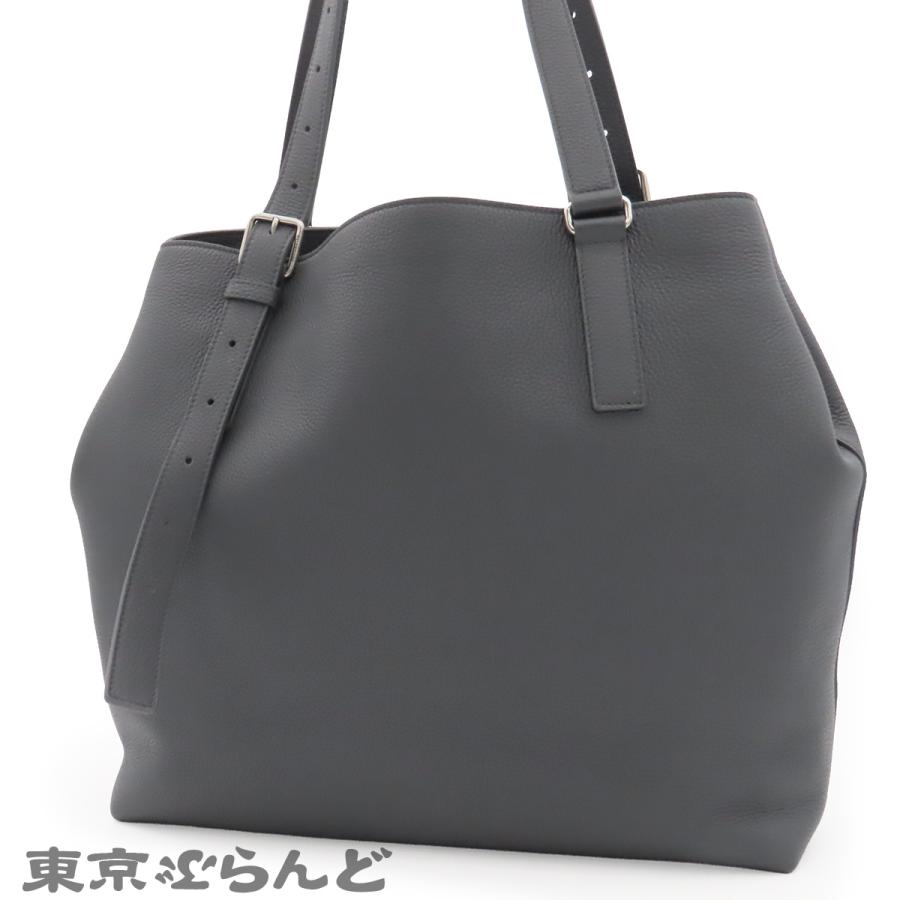 BALENCIAGA グレー レザー トートバッグ BALENCIAGA（バレンシアガ） クレジット トートバッグ 827171 グレー