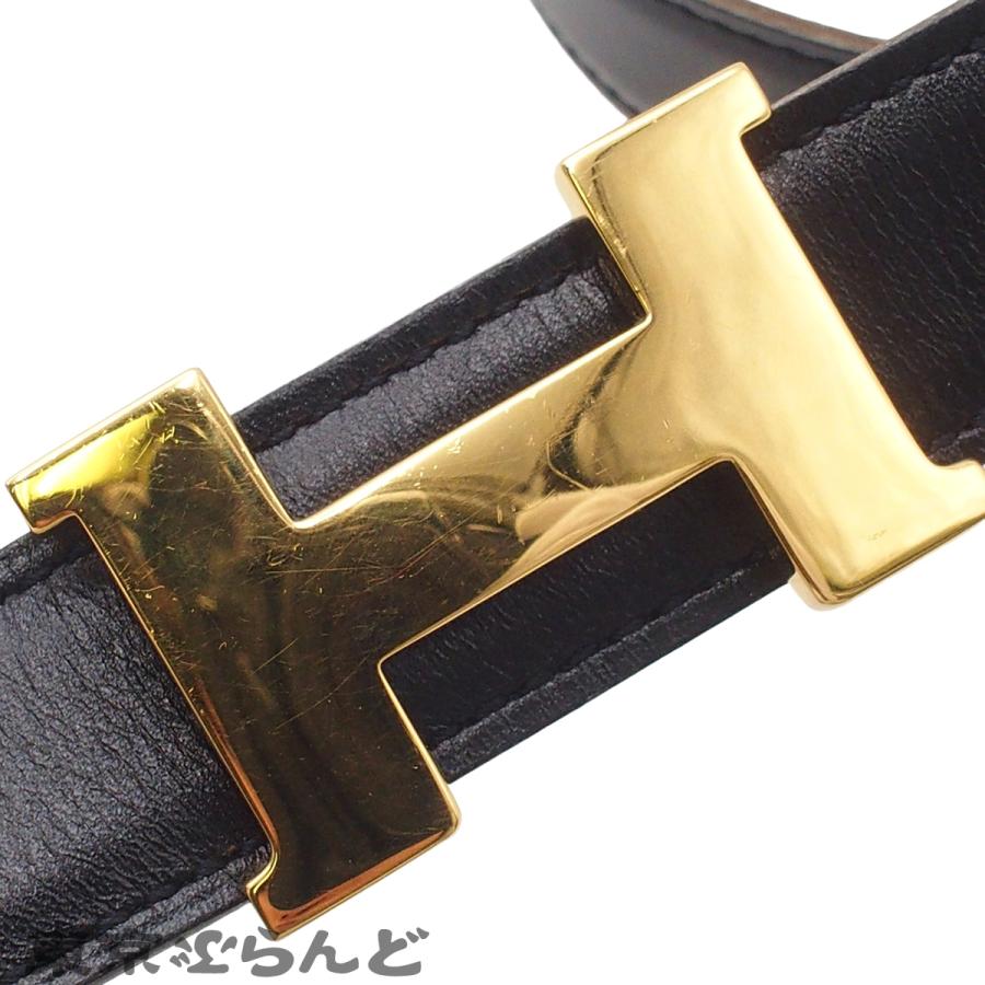 HERMES ヴィンテージ コンスタンス Hバックル ベルトゴールド×ブラック HERMES（エルメス） コンスタンス ミニ Hベルト リバーシブル
