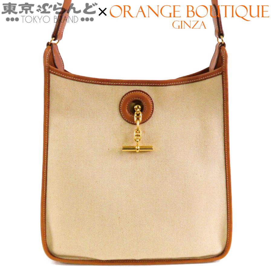AVA20 エルメス アメダバカバドゥ ショルダーバッグ ゴールド金具 HERMES（エルメス） ヴェスパ □A刻印 ゴールドxナチュラル ゴールド