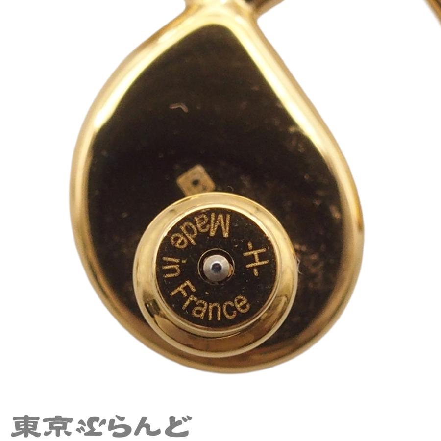 HERMES（エルメス） コルH ピアス ゴールドxブラック GP リザード