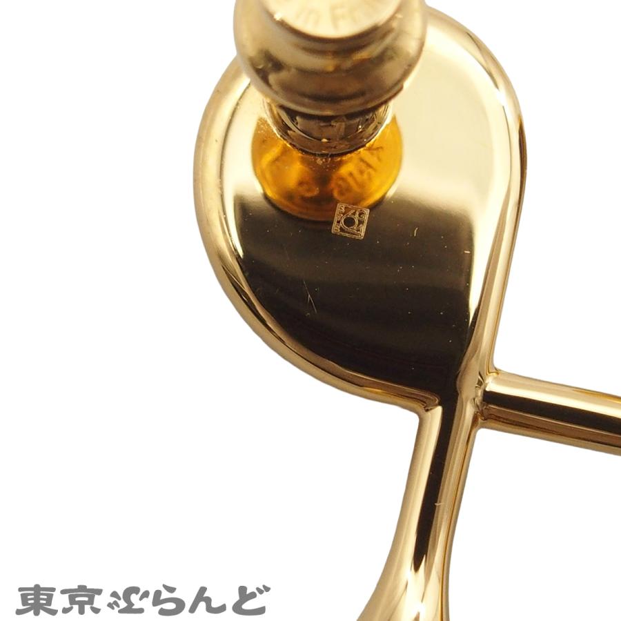 HERMES（エルメス） コルH ピアス ゴールドxブラック GP リザード