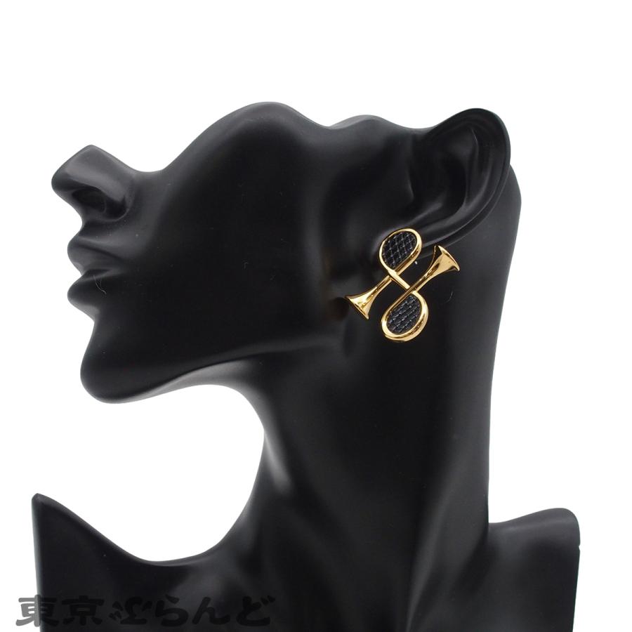 HERMES（エルメス） コルH ピアス ゴールドxブラック GP リザード