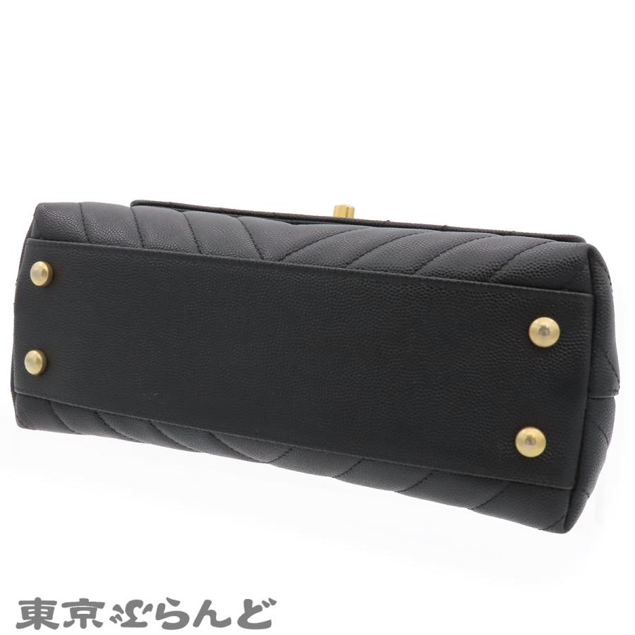 シャネル CHANEL ココハンドル XS A92990 ブラック ゴールド金具 キャビアスキン シェブロン チェーンショルダーバッグ 2WAYバッグ 28番台 レディース 101864775の画像