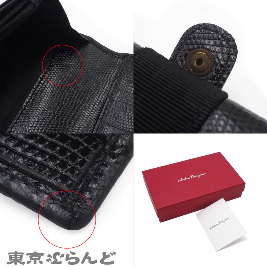 【Salvatore Ferragamo】ヴィラリボン★長財布★ブラックレザー サルヴァトーレフェラガモ Salvatore Ferragamo ヴァラリボン 長財布