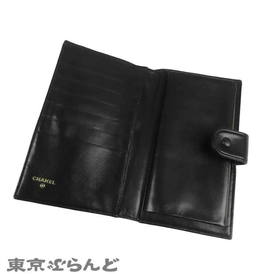 CHANEL（シャネル） 長財布 ブラック 黒 ゴールド金具 ラムスキン ココ