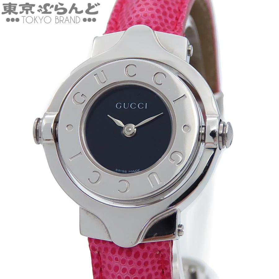GUCCI（グッチ） ターンフェイス 6600L ピンクxブラック SS レザー