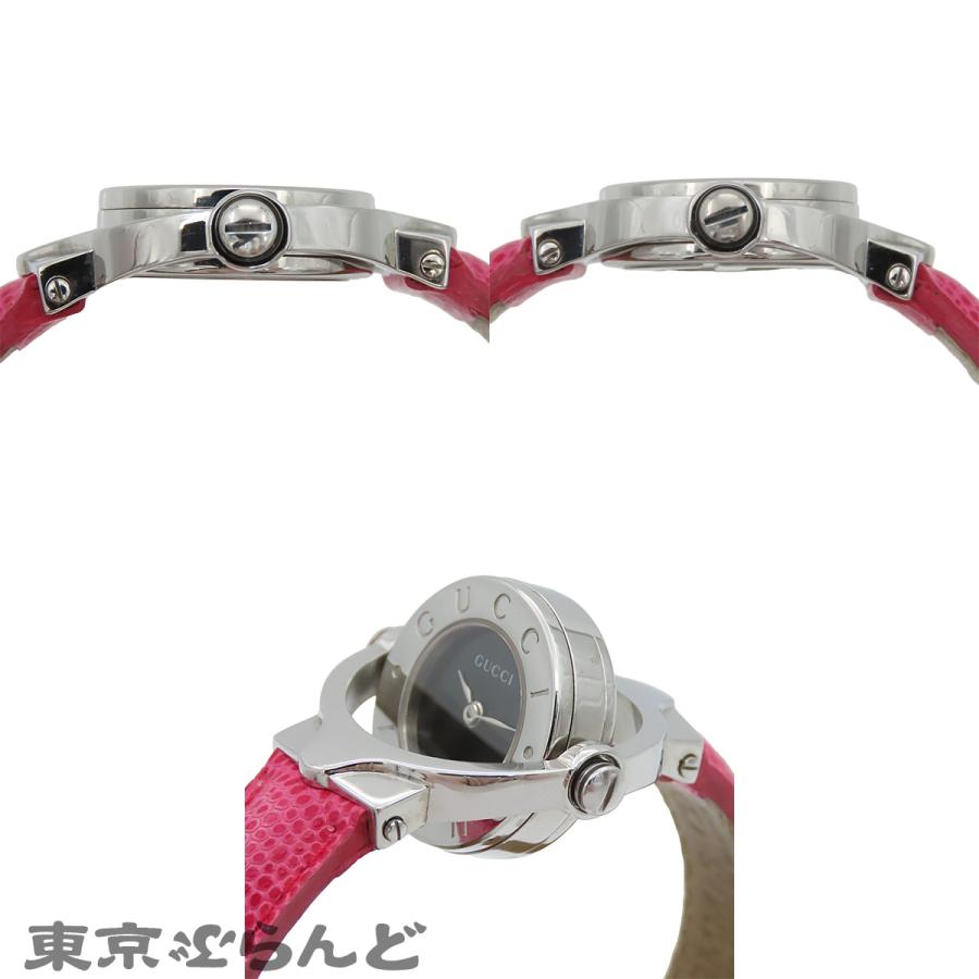 GUCCI（グッチ） ターンフェイス 6600L ピンクxブラック SS レザー