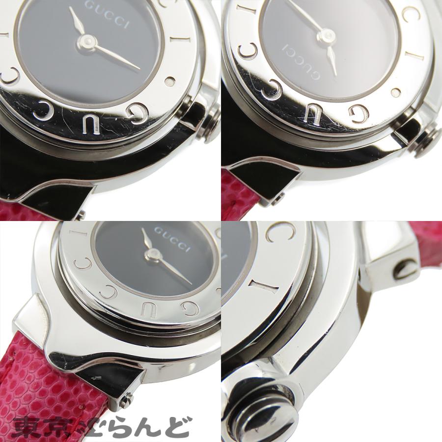 GUCCI（グッチ） ターンフェイス 6600L ピンクxブラック SS レザー