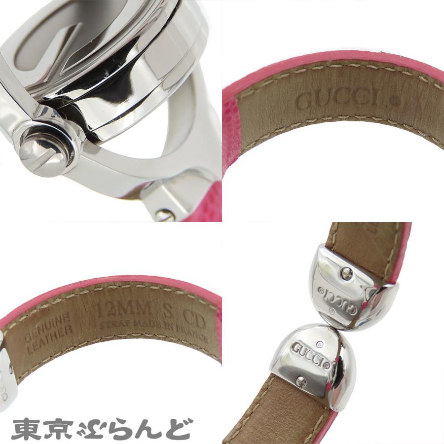 GUCCI（グッチ） ターンフェイス 6600L ピンクxブラック SS レザー