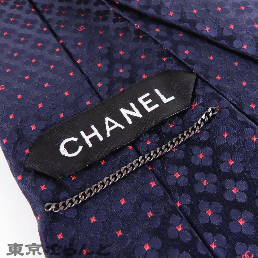 CHANEL（シャネル） ネクタイ ネイビーxピンク シルク ココマーク