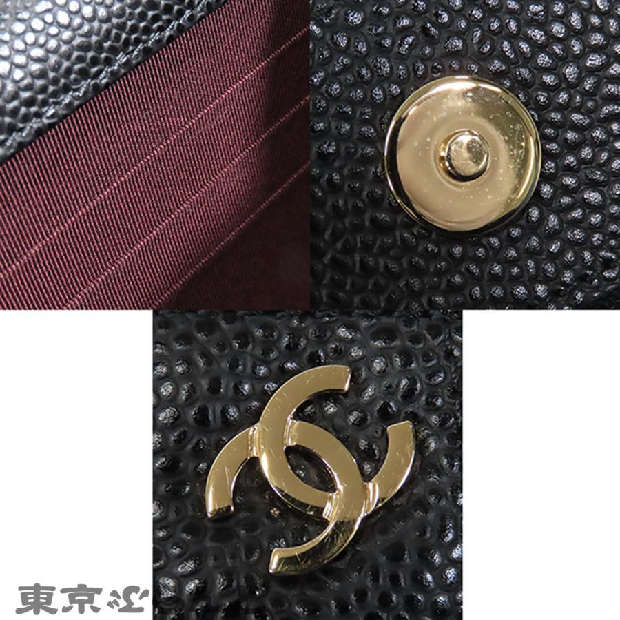 シャネル CHANEL チェーンウォレット ブラック 黒 ゴールド金具 キャビアスキン マトラッセ 長財布 ポシェット 29番台 ショルダーバッグ レディース 101866873_7