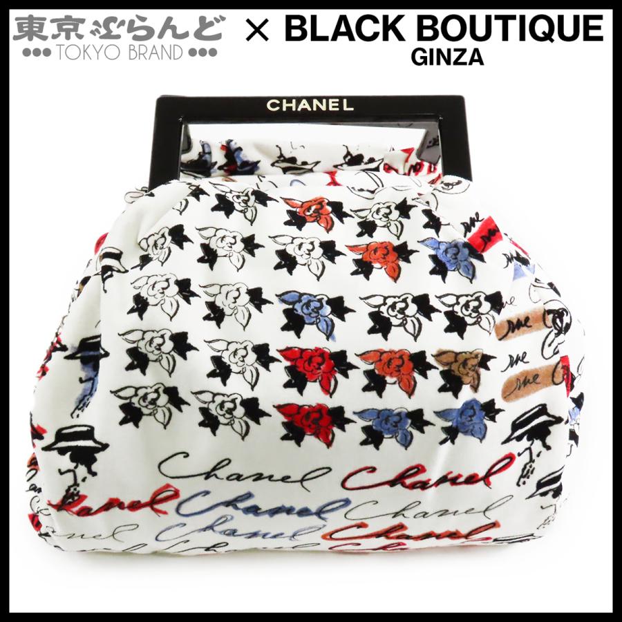 ♡CHANEL♡ ブラック カメリア バッグ✨数回使用✨美品✨ CHANEL（シャネル） カメリア プラスチックハンドルバッグ ホワイトx