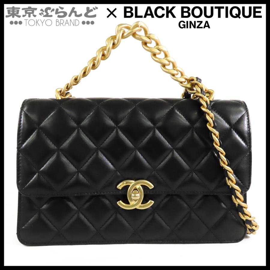 CHANEL（シャネル） トップハンドルバッグ ブラック 黒 ゴールド金具