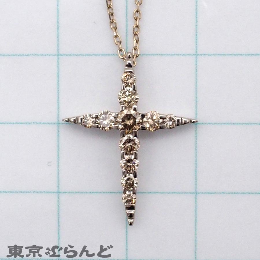 カシケイ KASHIKEY ネイキッド クロス BD0.70ct ネックレス ブラウン