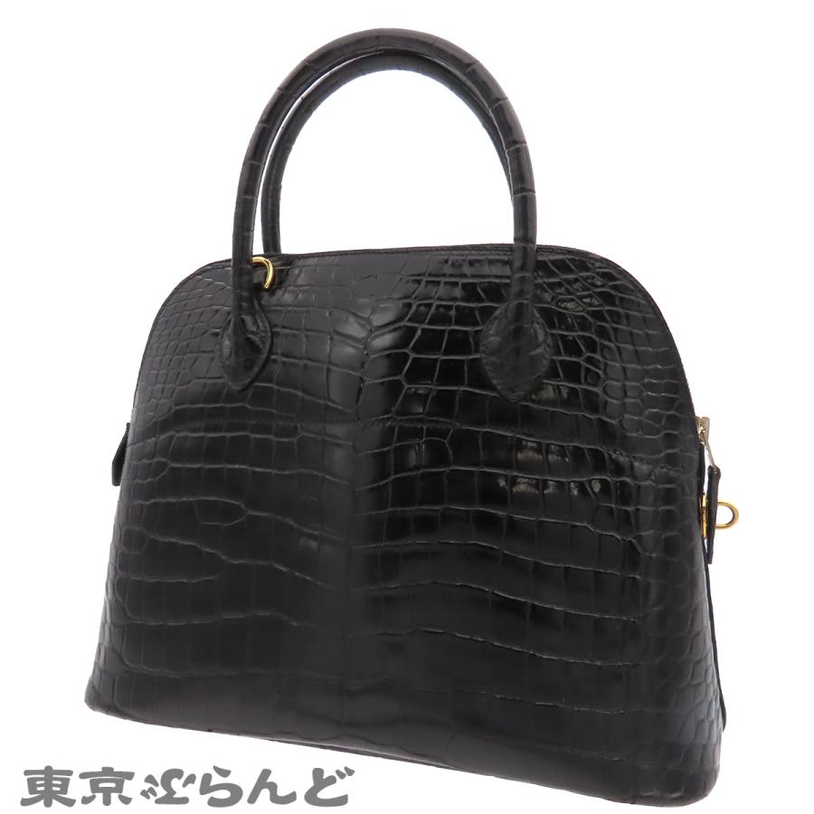 エルメス ボリード31 ハンドバッグ 黒 ブラック トリヨン T刻印 SV金具 HERMES（エルメス） ボリード 31 □A刻印 ブラック 黒 ゴールド金具