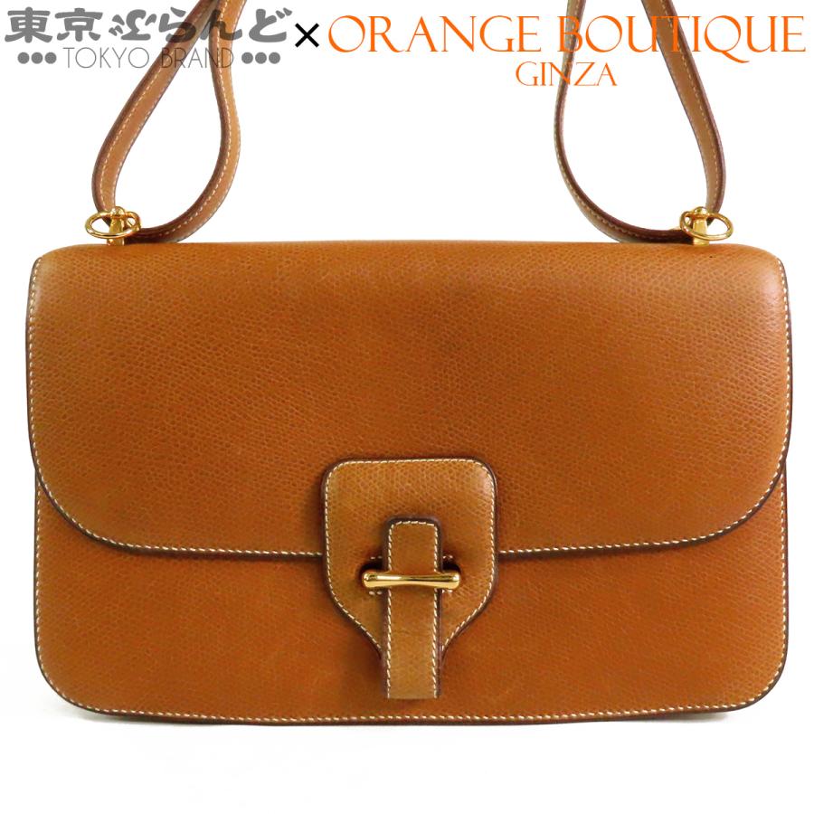HERMES ノベルティ ショルダーバック HERMES（エルメス） ドリー 〇H刻印 ブラウン 茶 ゴールド金具