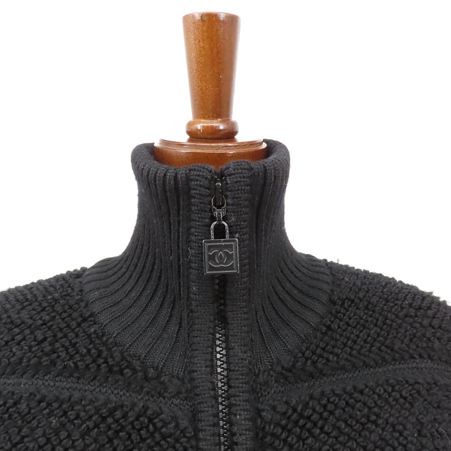 CHANEL アウター　ニット CHANEL（シャネル） シャネルスポーツ ニットブルゾン ブラック ウール