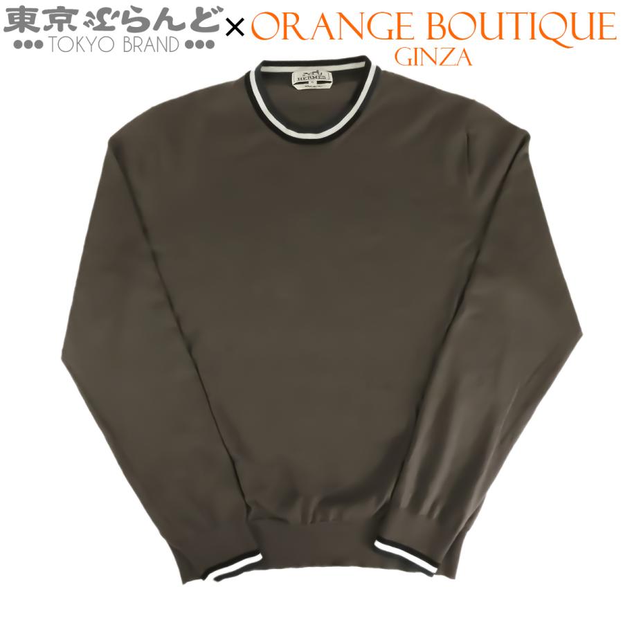 HERMES（エルメス） カシミヤ ニット グレー シルク M トップス メンズ 