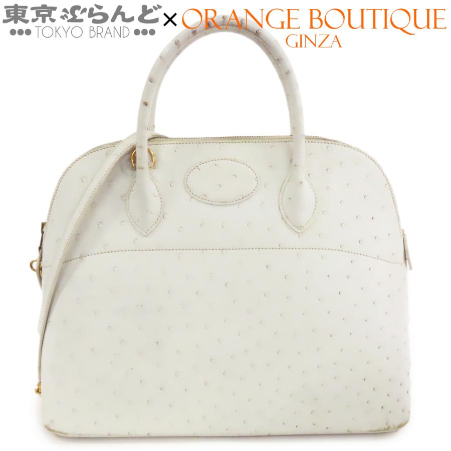 HERMES（エルメス） ボリード 35 □A刻印 ホワイト 白 ゴールド金具 