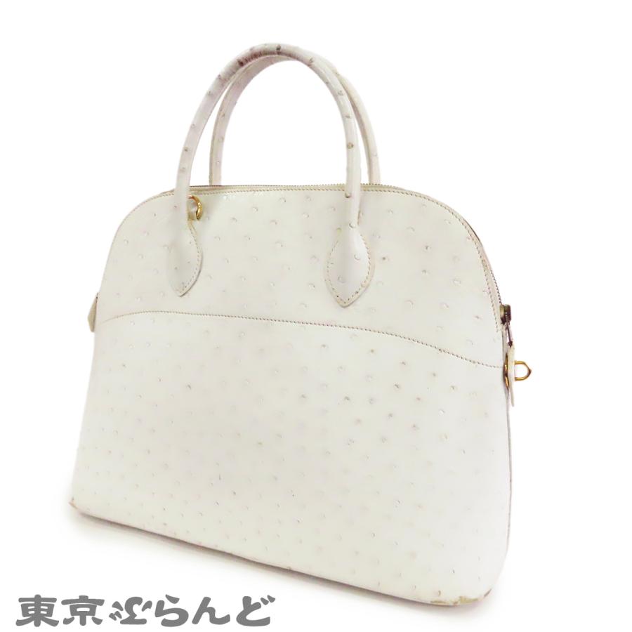 HERMES（エルメス） ボリード 35 □A刻印 ホワイト 白 ゴールド金具