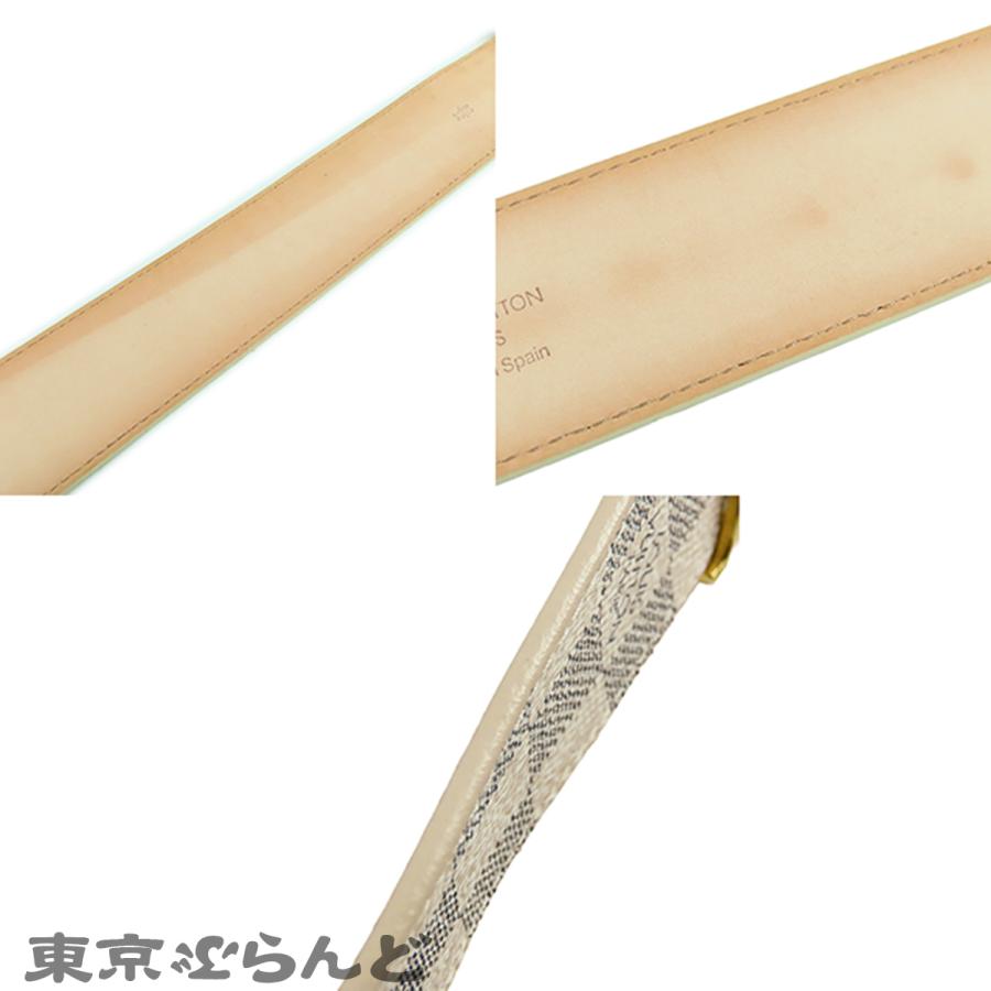 ⭐️良品⭐️ルイヴィトン ベルト ダミエ アズール サンシュール M9609U LOUIS VUITTON（ルイ・ヴィトン） サンチュール LV イニシャル M9609