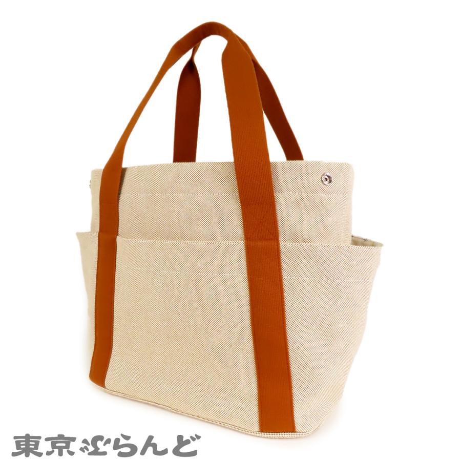 【美品】エルメス マザーズバッグ ≪カブリオル≫テラコッタ HERMES（エルメス） マザーズバッグ カブリオル ビスキュイ コットン