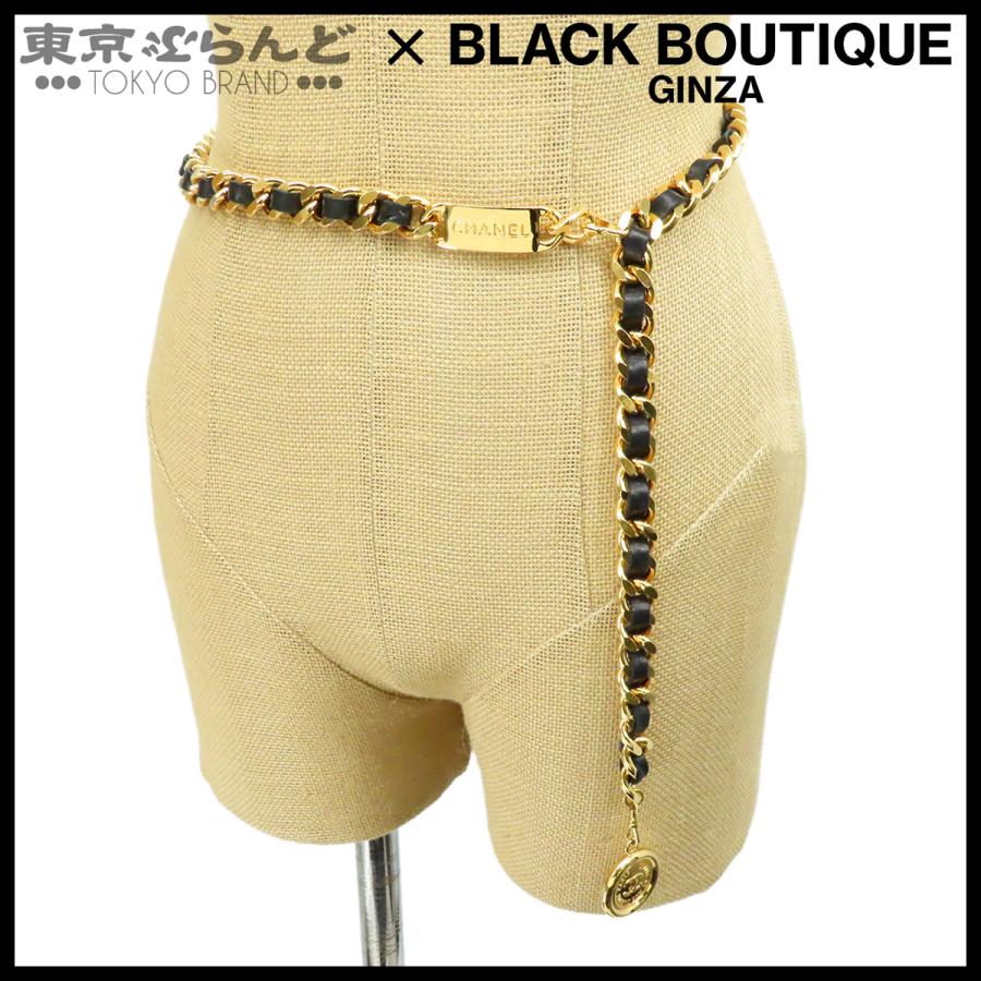 CHANEL（シャネル） チェーンベルト ゴールドxブラック メタル レザー