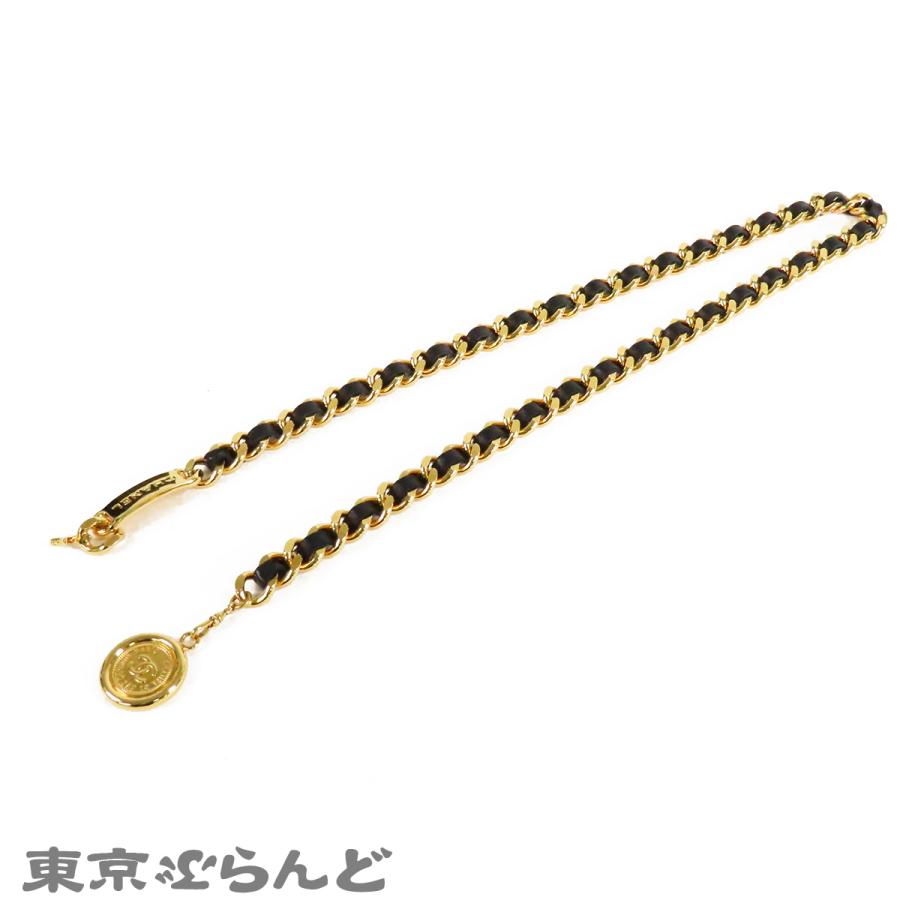 CHANEL（シャネル） チェーンベルト ゴールドxブラック メタル レザー