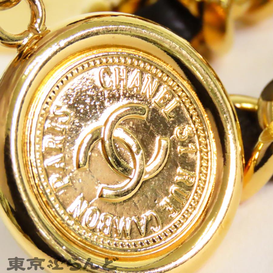 CHANEL（シャネル） チェーンベルト ゴールドxブラック メタル レザー