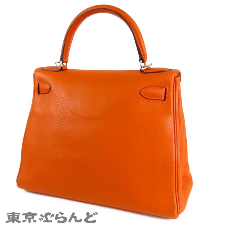 HERMES（エルメス） ケリー 28 □J刻印 オレンジ シルバー金具