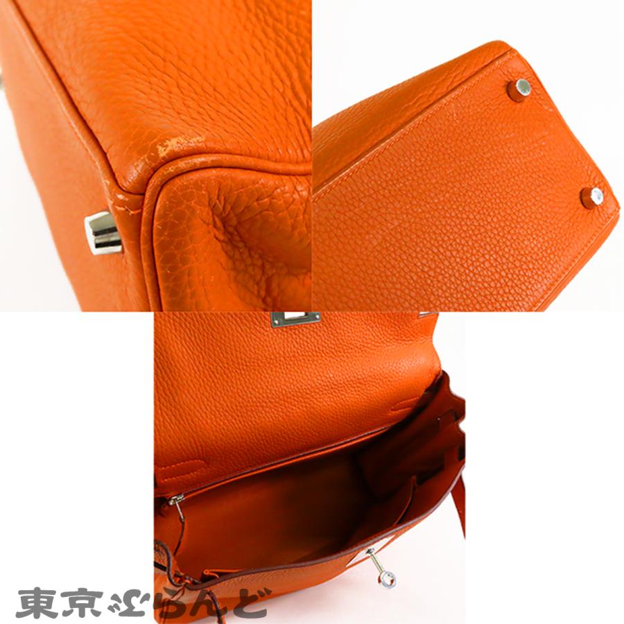 HERMES（エルメス） ケリー 28 □J刻印 オレンジ シルバー金具