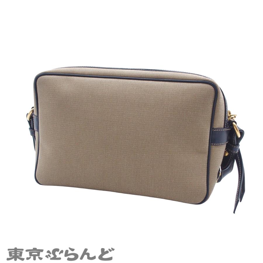 PRADA（プラダ） ショルダーバッグ ベージュ キャンバス レザー ロゴ 