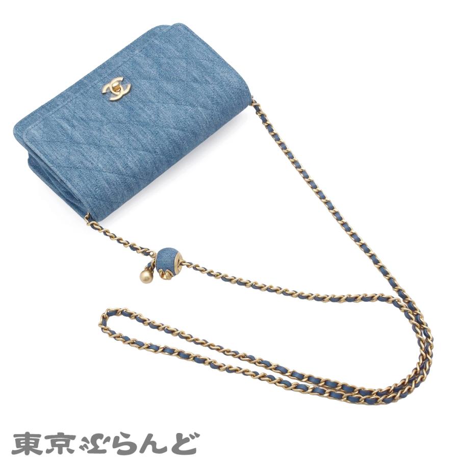 CHANEL（シャネル） マトラッセ チェーンウォレット A33814 ブルー