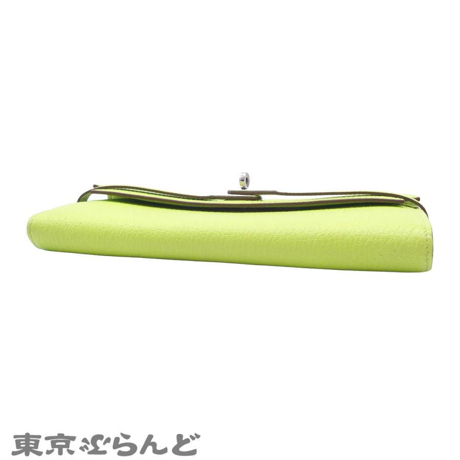 HERMES（エルメス） ケリーウォレット ロング □O刻印 キウイ シルバー