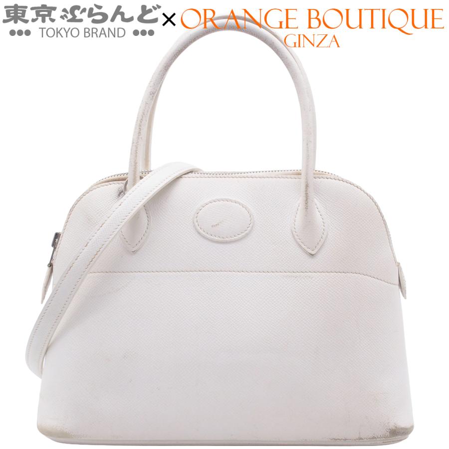 HERMES（エルメス） ボリード27 □L刻印 ホワイト シルバー金具