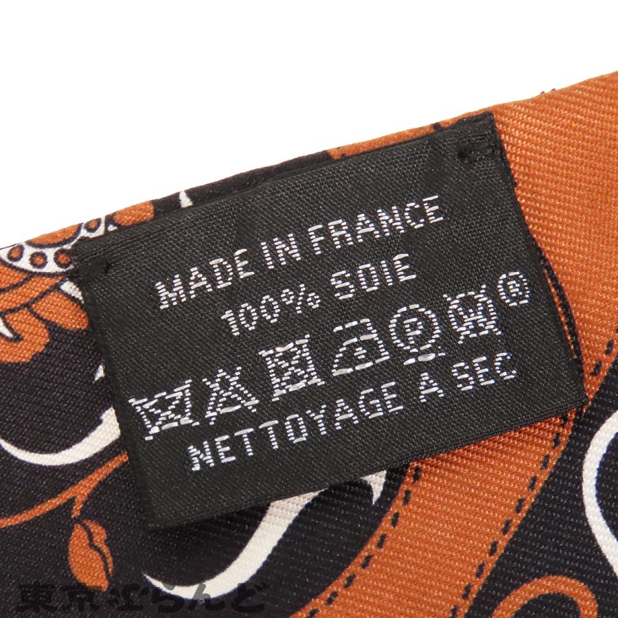 HERMES（エルメス） ツイリー ブラウンxホワイトxブラック シルク