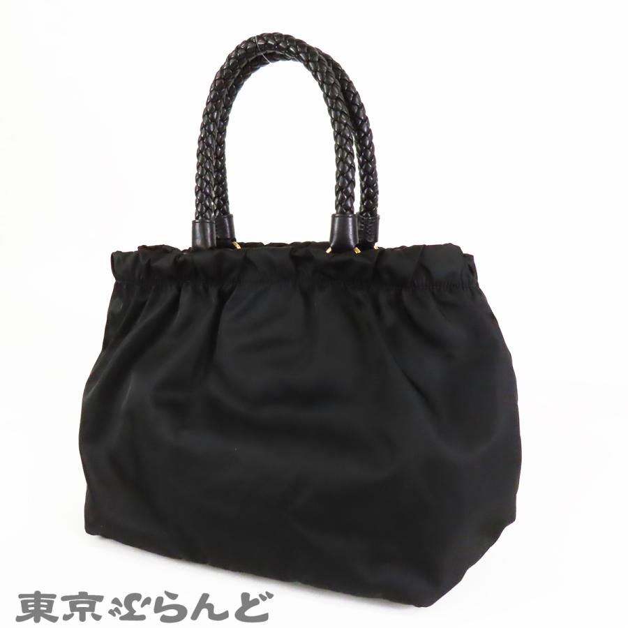 PRADA（プラダ） リボン ギャザーバッグ BN1970 NERO ブラック 黒