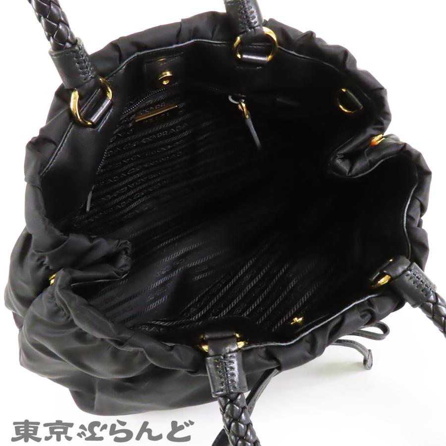 PRADA（プラダ） リボン ギャザーバッグ BN1970 NERO ブラック 黒