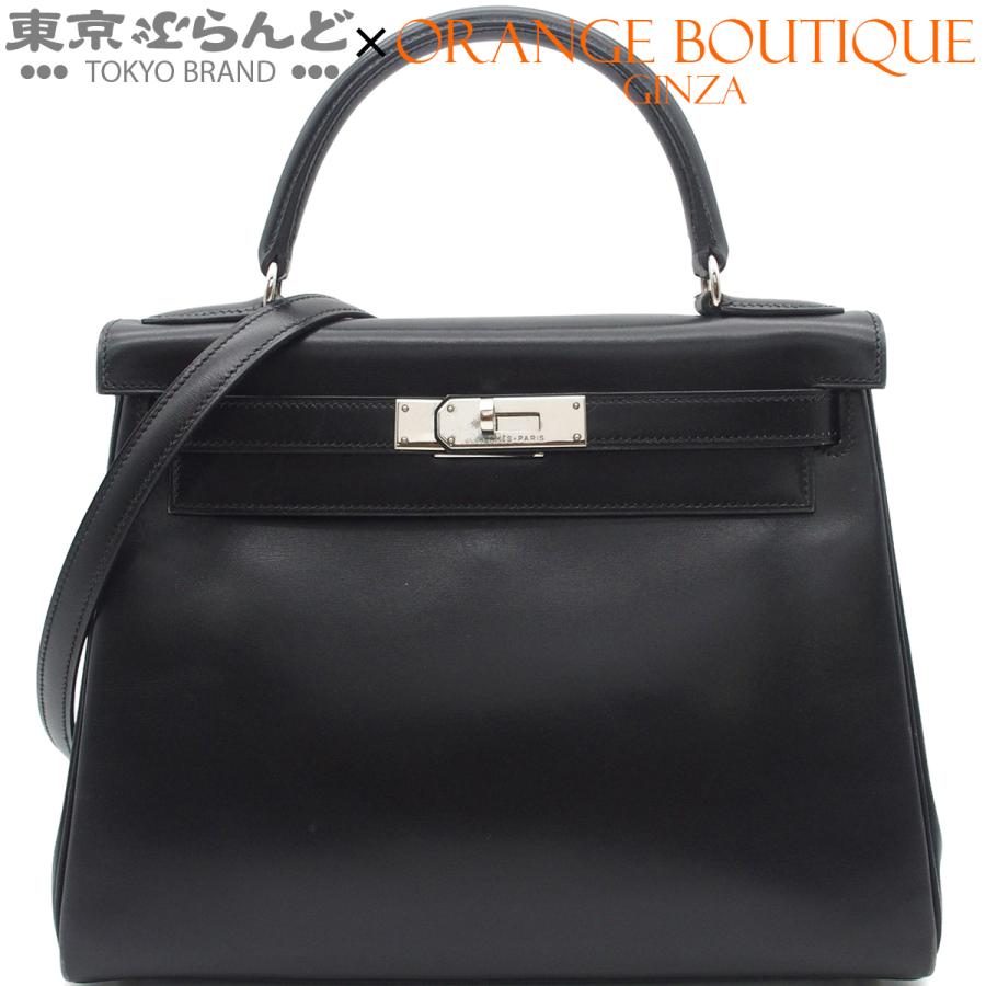 HERMES（エルメス） ケリー28 □C刻印 ブラック シルバー金具 ボックス