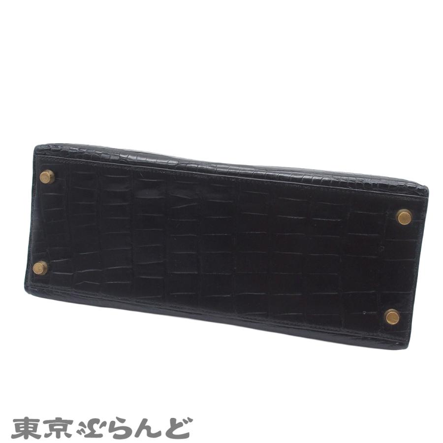 HERMES（エルメス） ケリー28 〇X刻印 ブラック ゴールド金具 ポロサス