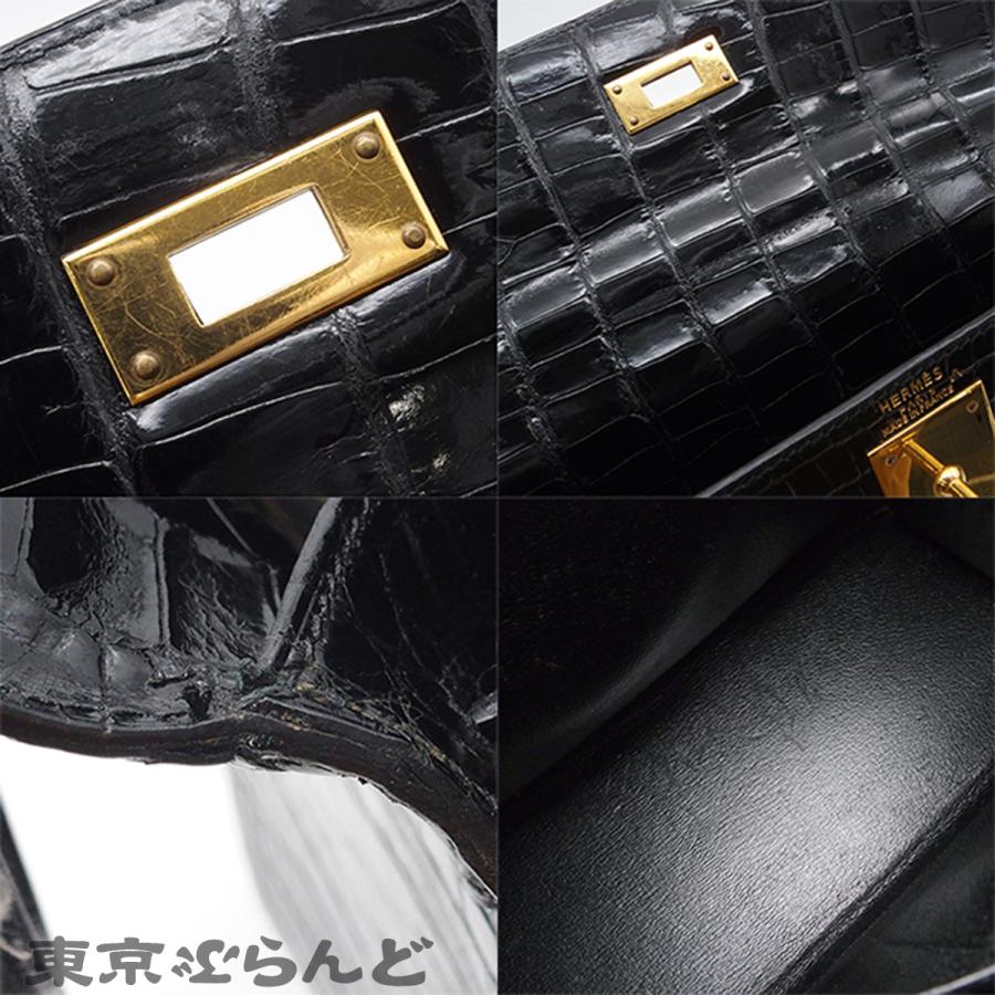 HERMES（エルメス） ケリー28 〇X刻印 ブラック ゴールド金具 ポロサス