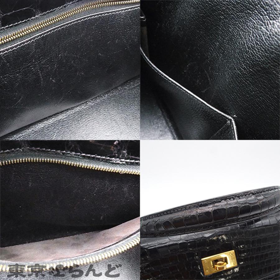 HERMES（エルメス） ケリー28 〇X刻印 ブラック ゴールド金具 ポロサス