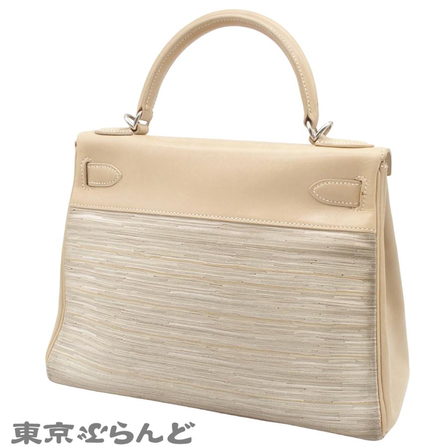 HERMES（エルメス） ケリー28 □F刻印 ベージュ シルバー金具